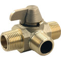 Jr Products JR Products 62255 3-Way Brass Diverter Valve - 1/2" MPT x 1/2" MPT x 1/2" MPT 62255